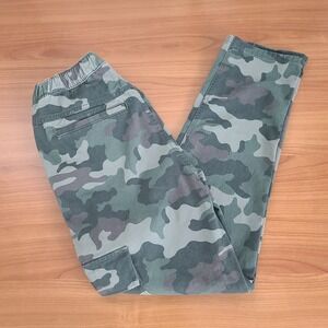 Cat & Jack Green Camo Print Elastic Waist Cargo‎ Jogger Pants Kids Size 16